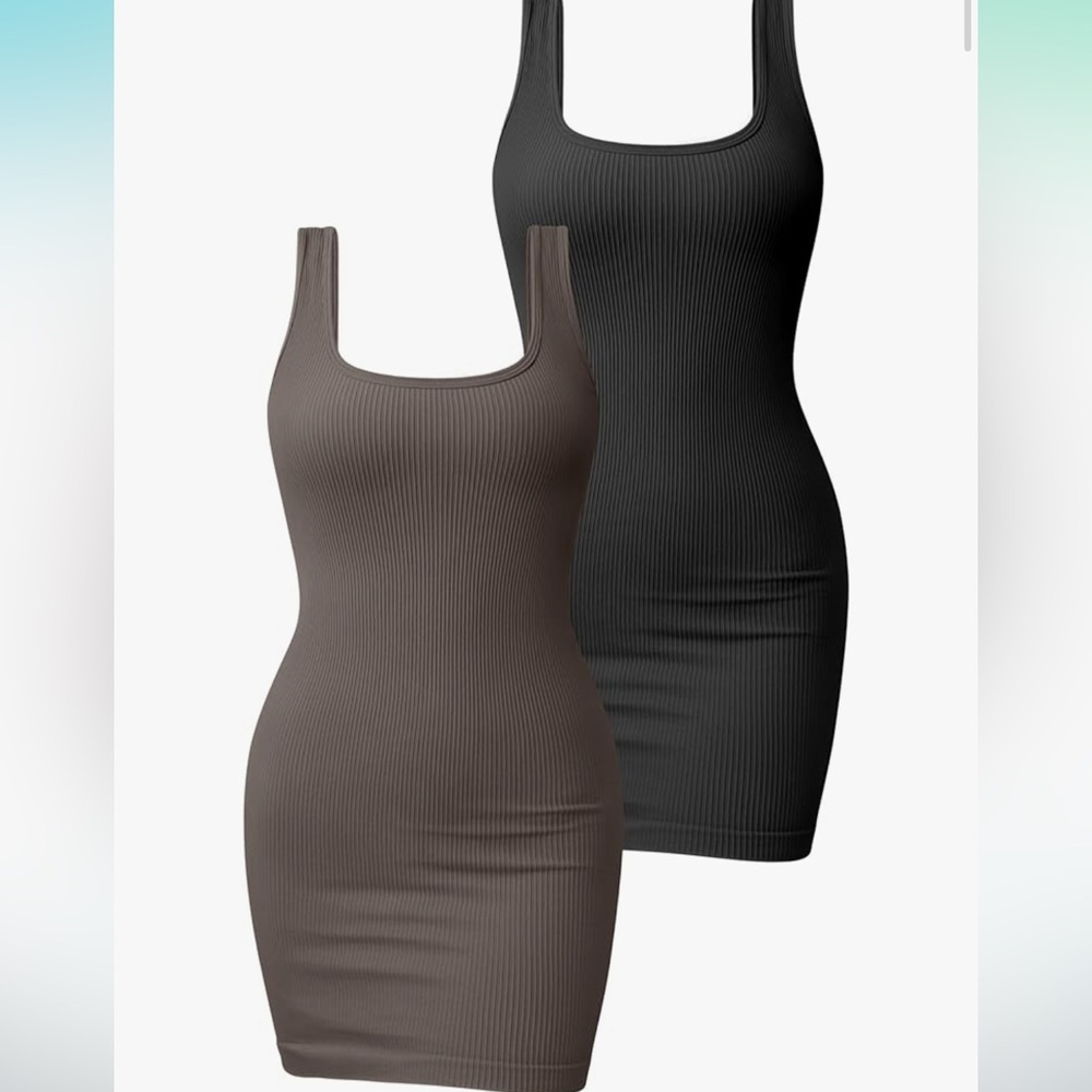 OQQ Square Neck Dress Set
